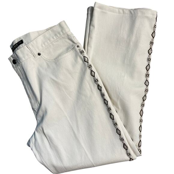Vintage Ralph Lauren Jeans Co. Aztec Beaded Pants in‎ Cream Size 12 - Picture 5 of 9